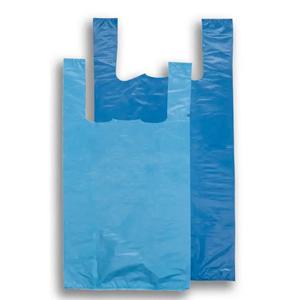 Vest Style Recycled Blue Plastic Carrier Bags