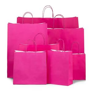 Premium Italian Magenta Paper Carrier Bags with Twisted Handles