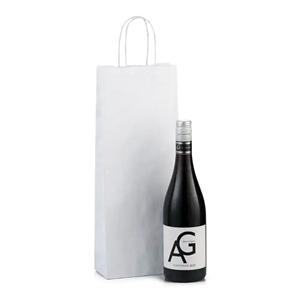 Italian White One Bottle Paper Bag with Twisted Handles