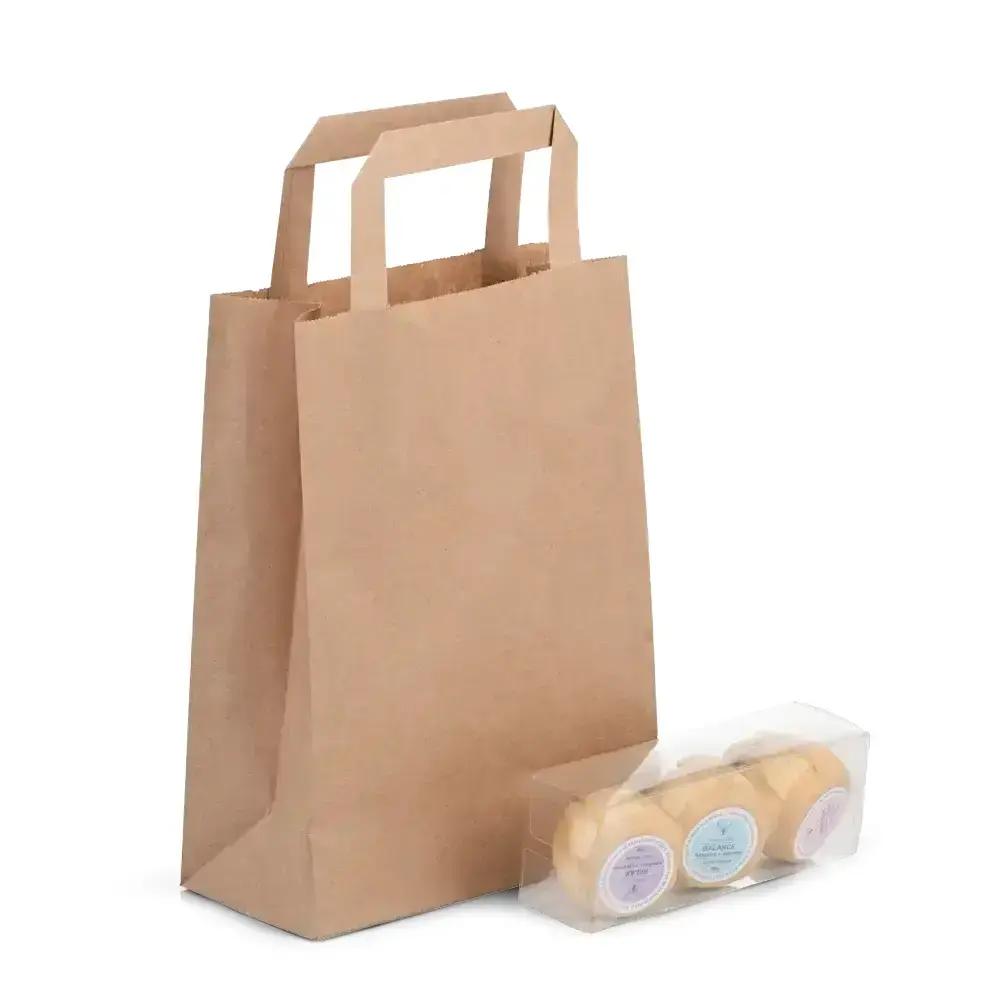Recycled Brown Flat Handle Paper Carrier Bags