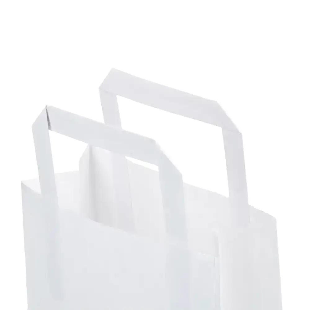 White Flat Handle Premium Paper Carrier Bags
