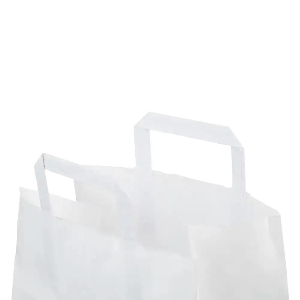 White Patisserie Carrier Bags  (Flat Handles)