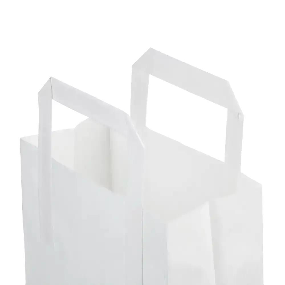 White Flat Handle Paper Carrier Bags