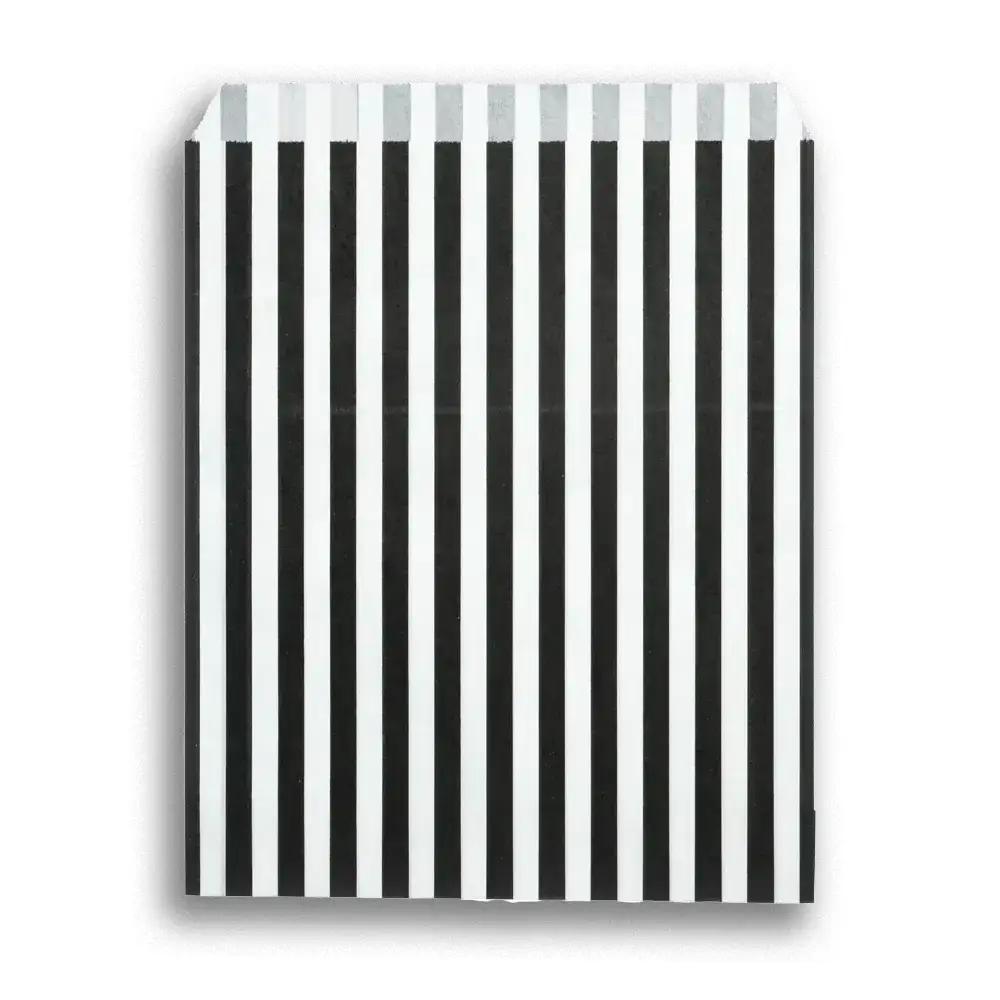 Candy Striped Black Paper Bags