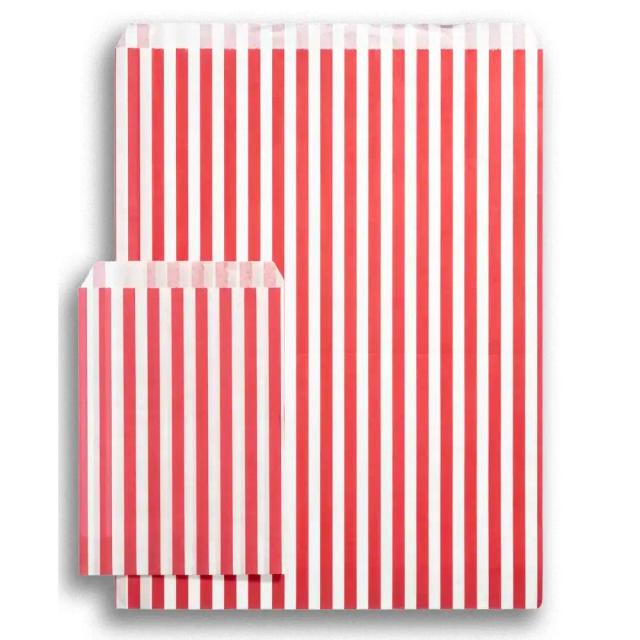 Candy Striped Red Paper Bags