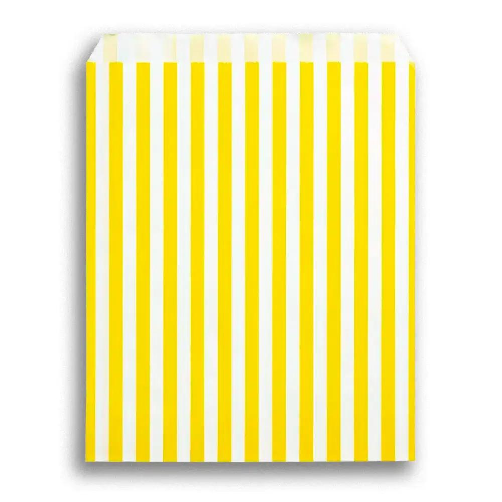 Candy Striped Yellow Paper Bags