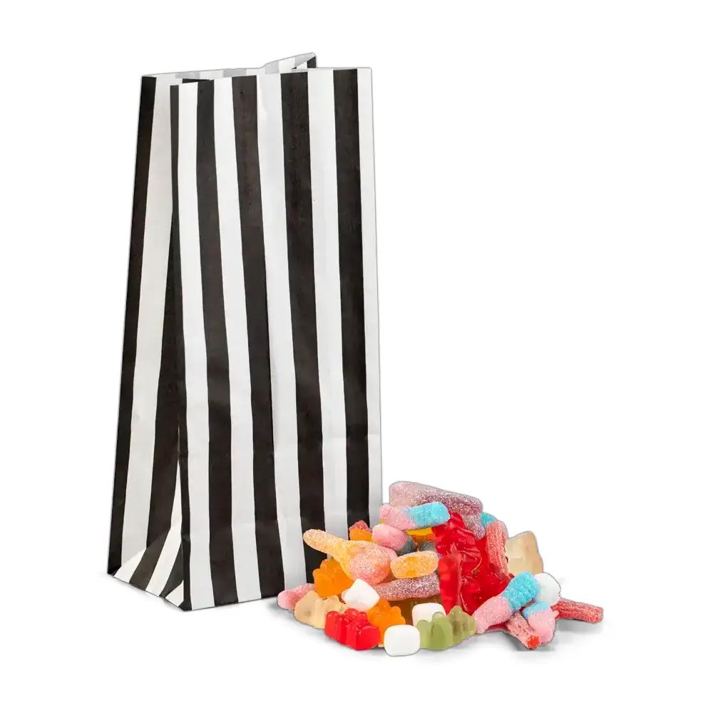 Candy Stripe Black  Pick n Mix Paper Bags