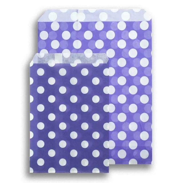 Purple Polka Dot Paper Party Bags