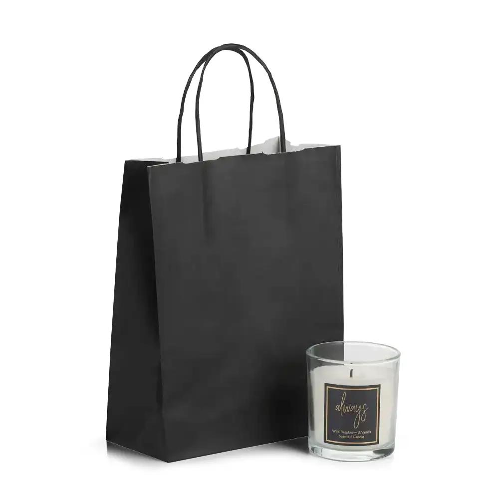 Premium Italian Black Paper Carrier Bags with Twisted Handles
