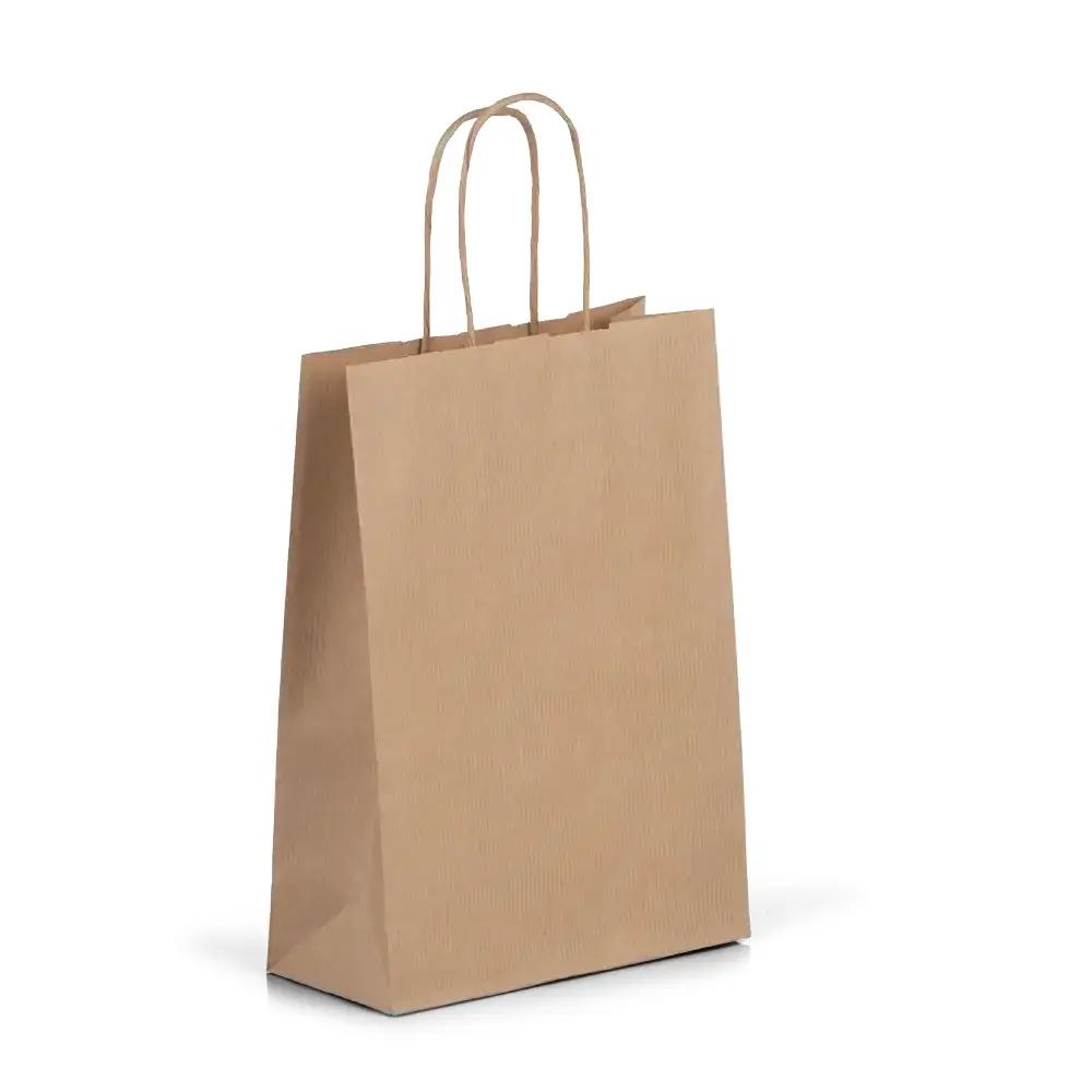 Premium Italian Brown Paper Carrier Bags with Twisted Handles