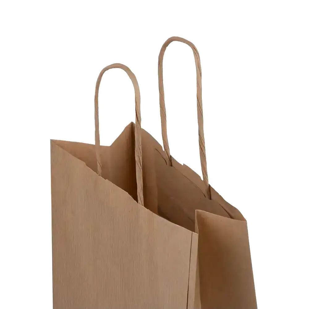 Value Recycled Brown Paper Carrier Bags with Twisted Handles (Unribbed)