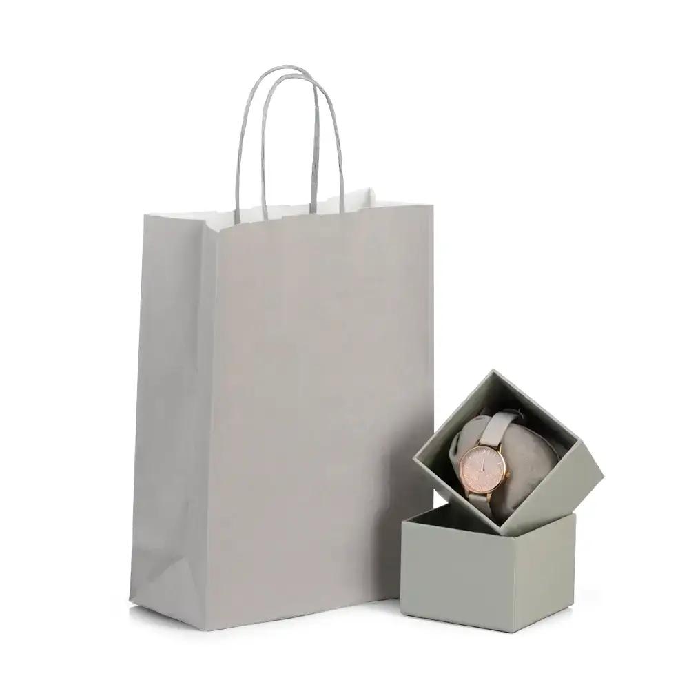 Grey Premium Italian Paper Carrier Bags with Twisted Handles