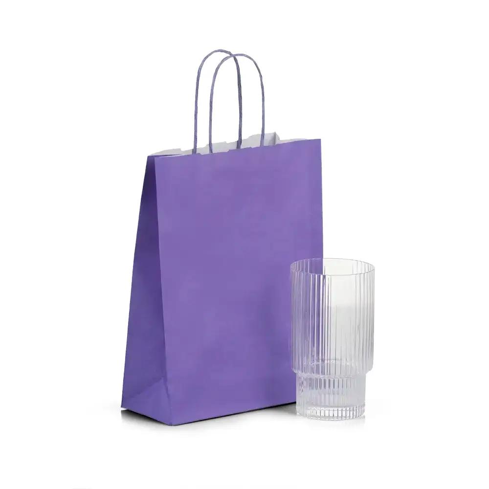 Premium Italian Lilac Paper Carrier Bags with Twisted Handles