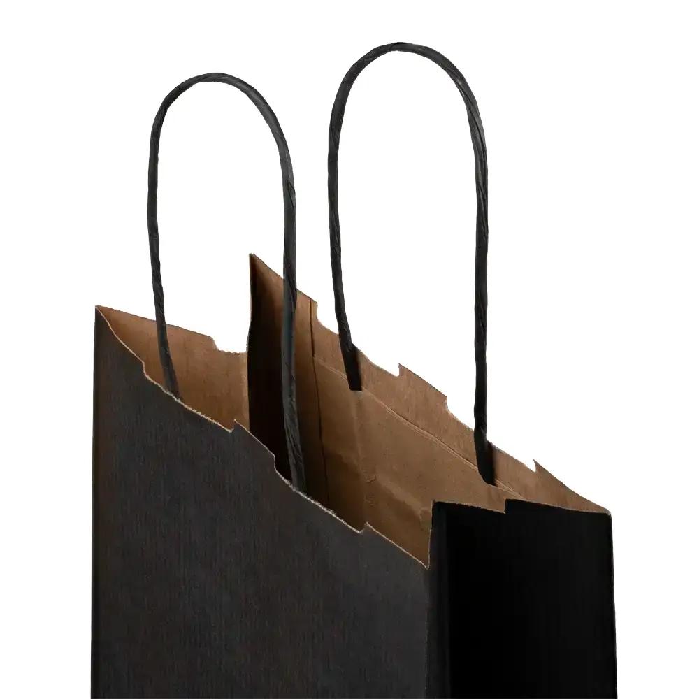 Italian Black  One Bottle Paper Bag with Twisted Handles