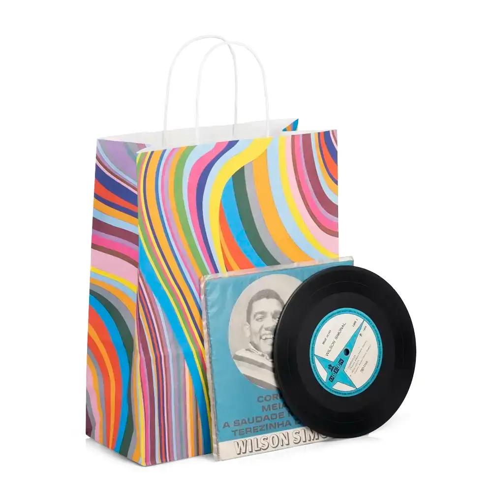 Seventies Retro Design Paper Carrier Bags with Twisted Handles
