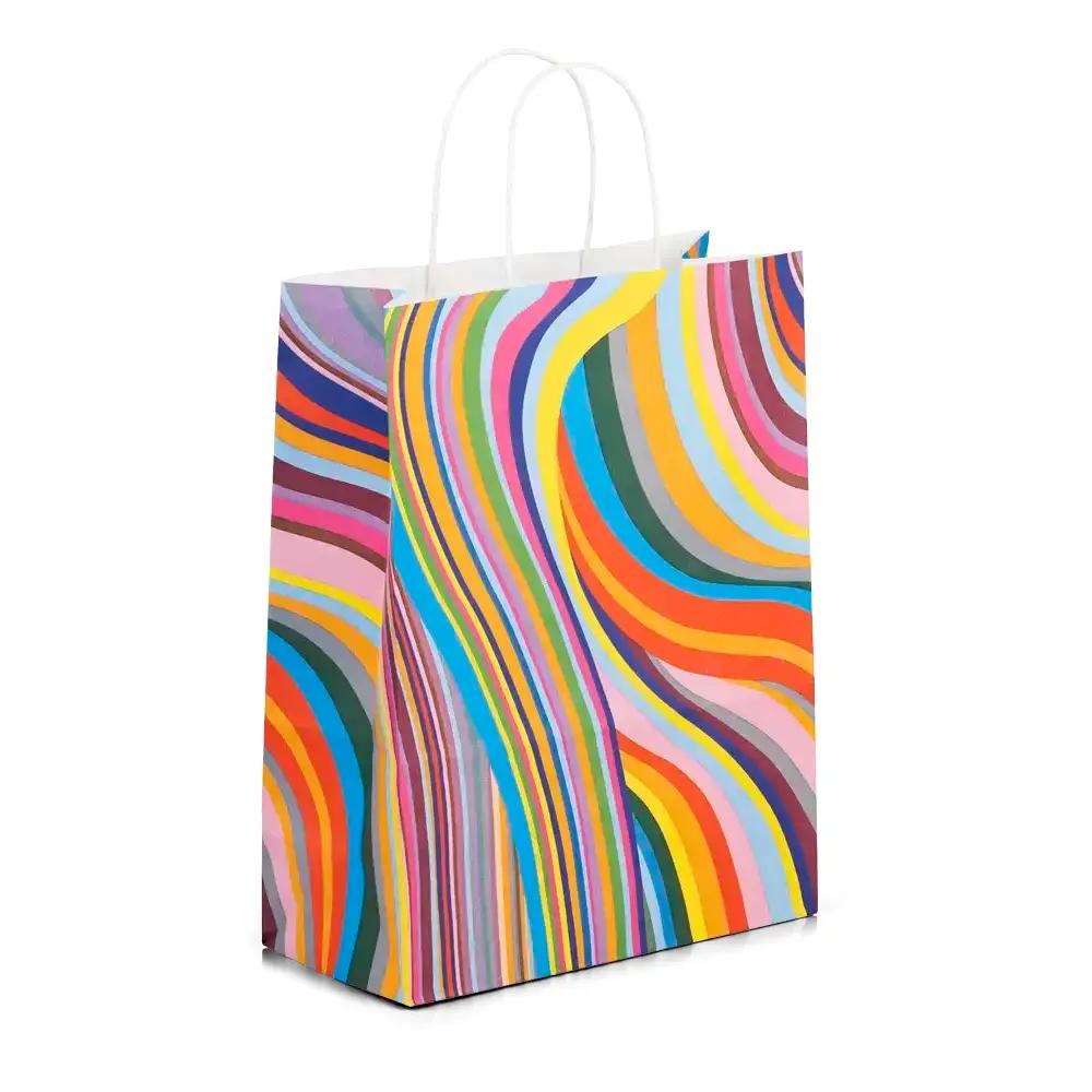 Seventies Retro Design Paper Carrier Bags with Twisted Handles