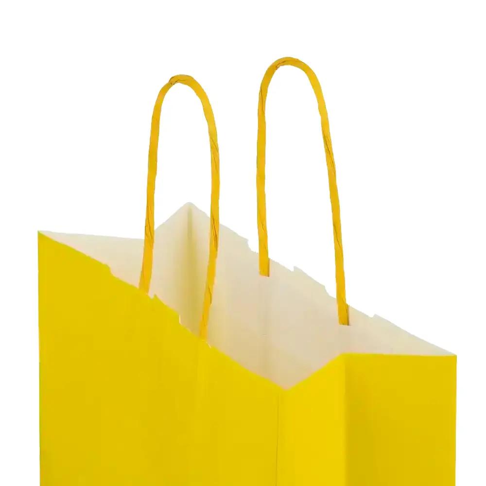 Premium Italian Yellow Paper Carrier Bags with Twisted Handles