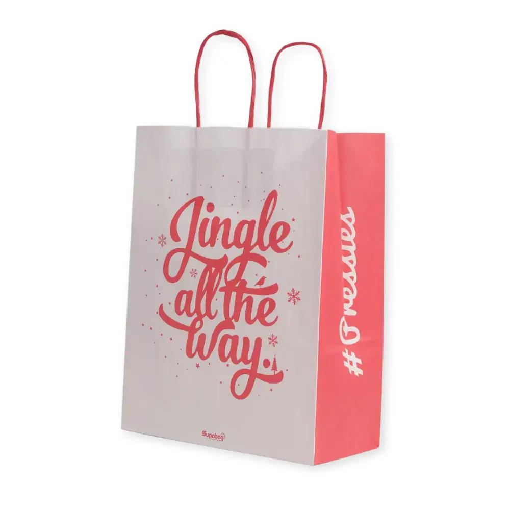 Jingle and Snow  Paper Carrier Bags