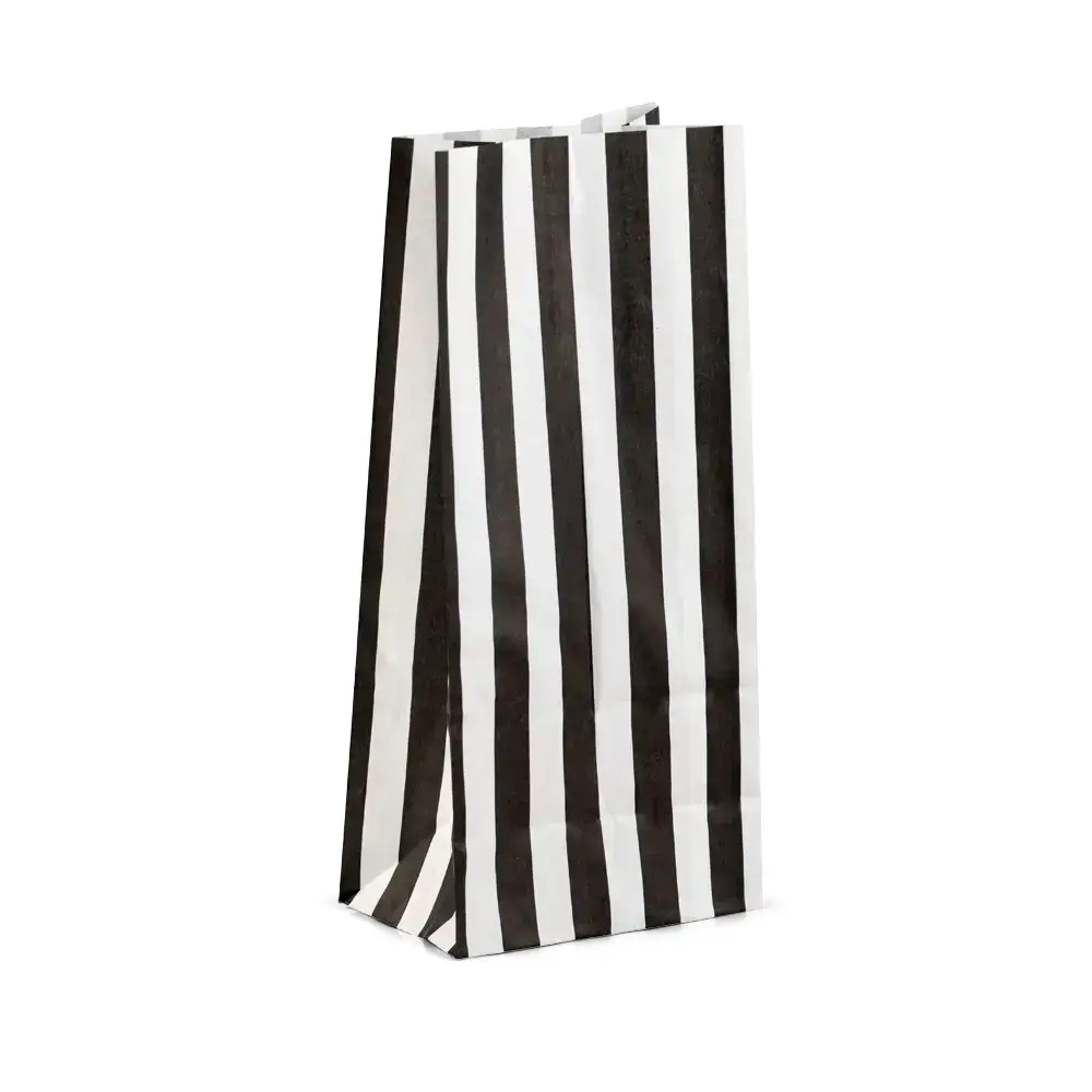 Candy Stripe Black Pick n Mix Paper Bags Rocaba Packaging